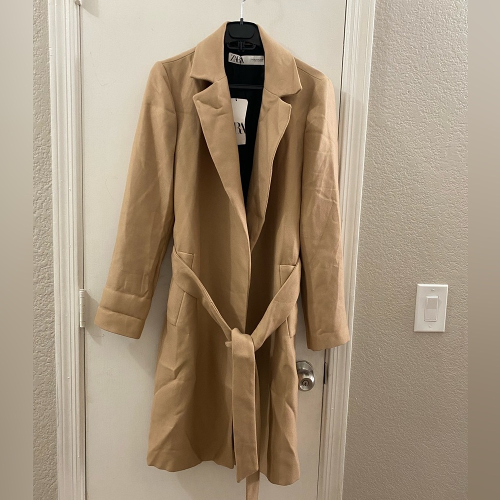 Zara Tan Coat with Belt